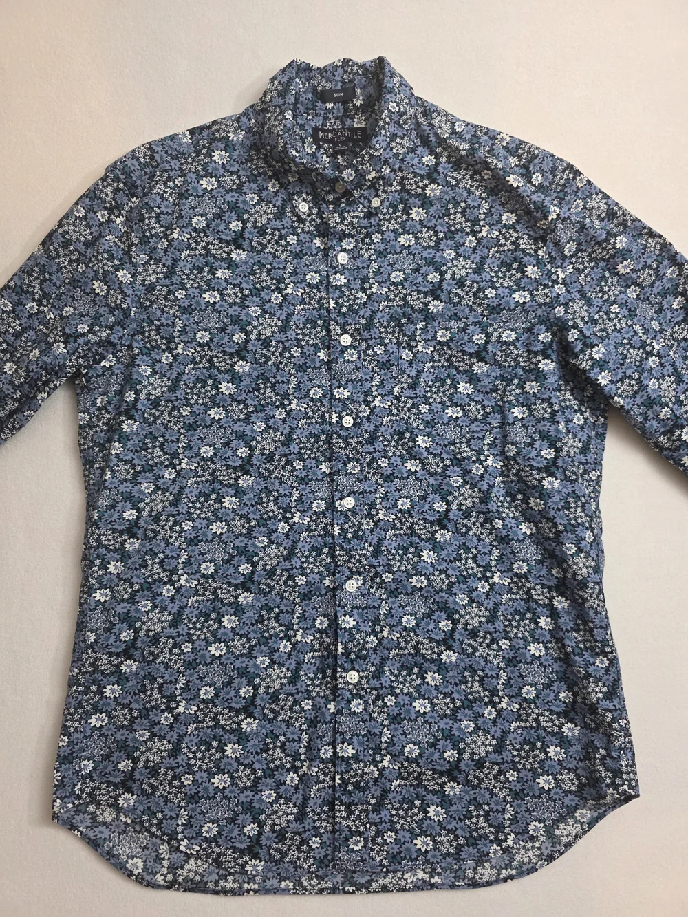 J.Crew Mercantile Flex Slim Floral Button-Down Shirt - Blue